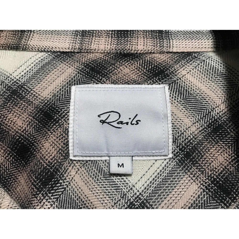 Rails Hunter Plaid Shirt size M Ivory Coal Blush Long Sleeve Button Down - Picture 9 of 14